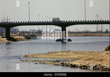 Einen Überblick über den Hafen von Jeddah, eines der größten und wichtigsten Häfen am Roten Meer. Stockfoto