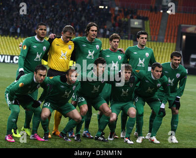 21. Februar 2013 - Moskau, Russland - Februar 20,2013.Moscow,Russia. UEFA Europa League. FC Rubin (Kazan) Vs FC Atletico Madrid... Im Bild: FC Rubin (Kazan) Team. (Kredit-Bild: © Aleksander V.Chernykh/PhotoXpress/ZUMAPRESS.com) Stockfoto