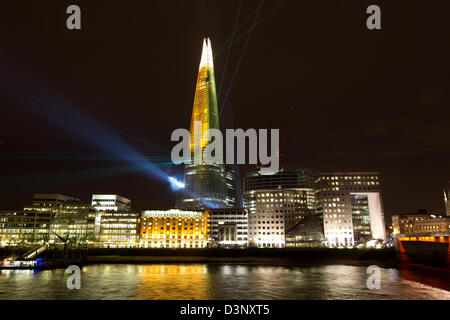 Shard-Laser-show 5. Juli 2012 von Architekten Renzo Piano entworfen Stockfoto