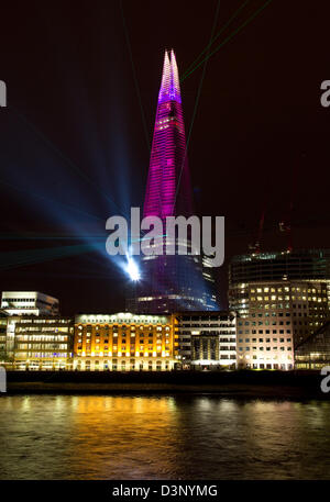 Shard-Laser-show 5. Juli 2012 von Architekten Renzo Piano entworfen Stockfoto