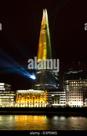 Shard-Laser-show 5. Juli 2012 von Architekten Renzo Piano entworfen Stockfoto