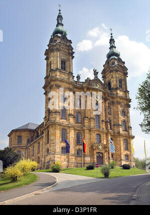 Das Bild zeigt die Basilika Vierzehnheiligen (14 Heiligen Basilika) in Bad Staffelstein, Deutschland, Dienstag, 9. Mai 2006. Viele religiöse Menschen besuchen die Kirche jedes Jahr um Fürbitten der "14 Helfer in der Not" anfordern. Bauen von Balthasar Neumann die Basilika gilt als eines der schönsten Barock und Rokoko-Kirche. Foto: Frank Rumpenhorst Stockfoto