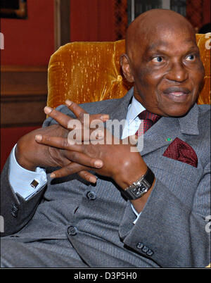 Senegalesische Präsident Abdoulaye Wade in Berlin, Deutschland, 6. September 2006 abgebildet. Foto: Mike Wolff Stockfoto