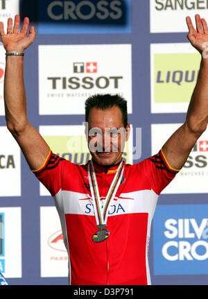 Deutsch pro Erik Zabel Radsport Prost gewann die Silbermedaille bei der Zeit Trial Elite Männer von der 2006 UCI Straßen Rad WM in Salzburg, Österreich, Sonntag, 24. September 2006. Foto: Gero Breloer Stockfoto