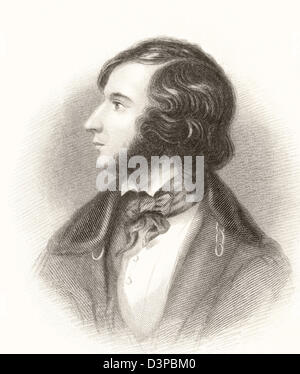 Robert Browning im Jahre 1835. Robert Browning, 1812 – 1889. Englischer Dichter und Dramatiker. Stockfoto