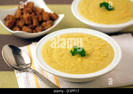 Kürbis-Vichyssoise. Rezept zur Verfügung. Stockfoto