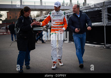 Barcelona, Spanien. 22. Februar 2013.   Adrian Sutil (Force India) auf der Koppel, während Formel1 Wintertest am Circuit de Catalunya. Bildnachweis: Aktion Plus Sportbilder / Alamy Live News Stockfoto