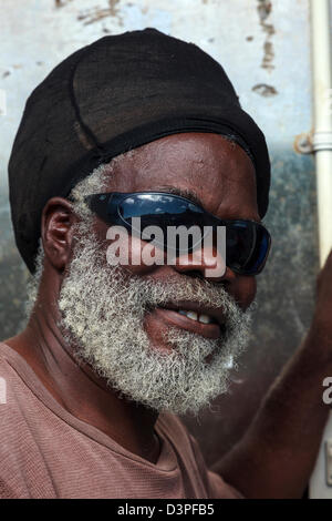 Porträt eines Rastafari von St. Lucia, Karibik Stockfoto