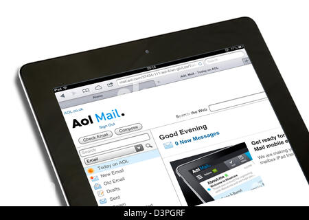 AOL e-Mail-Account auf dem iPad eine 4. Generation, UK angesehen Stockfoto