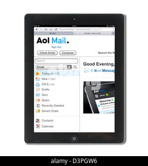 AOL e-Mail-Account auf dem iPad eine 4. Generation, UK angesehen Stockfoto