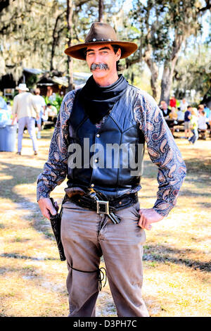 Wilder Westen Cowboy Schauspieler bei einem Pioneer Event in Florida Stockfoto