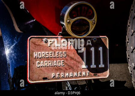 Vintage Florida pferdelose Kutsche Fahrzeug Platte Stockfoto