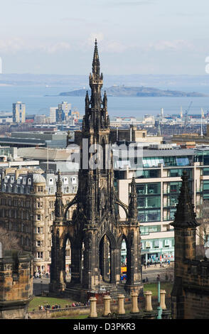 Scott Monument in den Princes Street Gardens, Edinburgh. Stockfoto