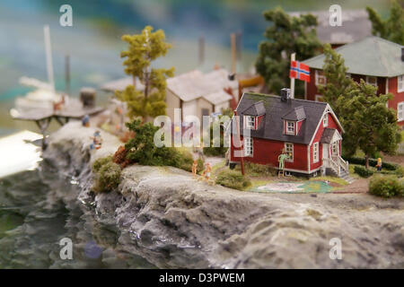 Hamburg, Deutschland, einem Replikat norwegischen Dorf im Miniatur Wunderland Stockfoto