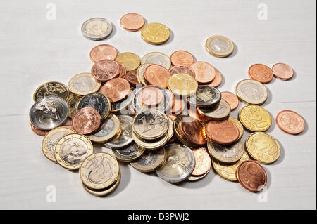 Hamburg, Deutschland, verschiedene Euromuenzen Stockfoto