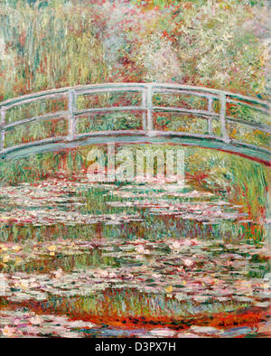 Brücke über einen Teich mit Seerosen, von Claude 1899