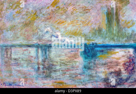 Claude Monet, Charing Cross Bridge in London 1902 Öl auf Leinwand. National Museum of Western Art Stockfoto