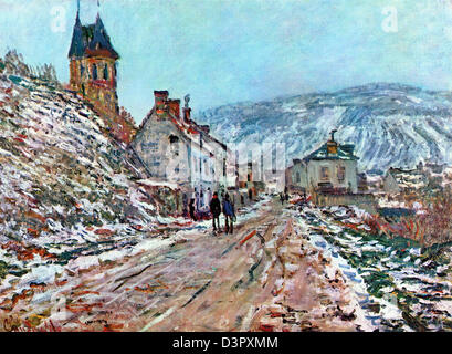 Claude Monet, Straße in Vétheuil im Winter, 1879, Göteborg Museum of Art Oil auf Leinwand. Stockfoto