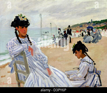 Claude Monet, bin Strand von Trouville 1870-1871 Öl auf Leinwand. Musée Marmottan, Paris, Frankreich Stockfoto