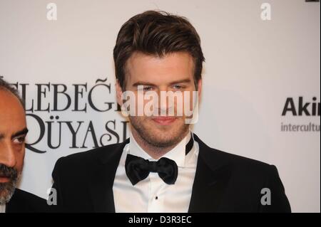 Berlin, Deutschland. 22. Februar 2013. Kivanc Tatlitug der Traum des Schmetterlings - Kelebegin Rueyasi Premiere Kino Cinemaxx Potsdamer Platz, Berlin 22.02.2013. Bildnachweis: Dpa Picture Alliance / Alamy Live News Stockfoto