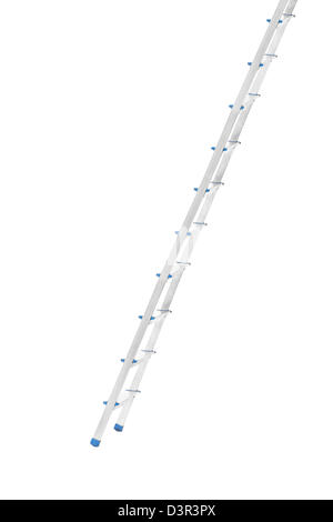 Studioaufnahme von einer Metallleiter isoliert auf weißem Hintergrund Stockfoto