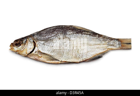 Getrockneter Fisch isoliert auf weißem Hintergrund Stockfoto