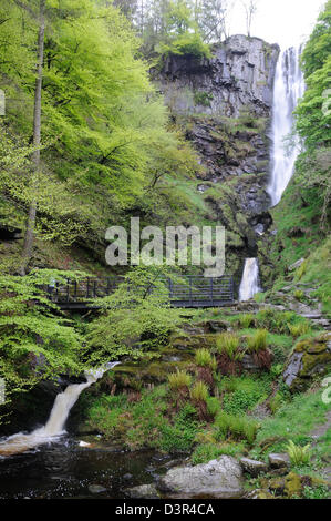 Pistyll Rhaeadr Wasserfall Nr Llanrhaeadr Ym Mochnant Powys Wales Cymru UK GB Stockfoto