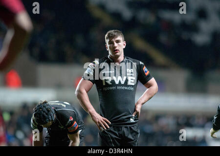 Swansea, Großbritannien. 22. Februar 2013. RaboDirect Pro 12 - Fischadler V Edinburgh im Liberty Stadium in Swansea: Sam Lewis der Fischadler Kredit: Phil Rees / Alamy Live News Stockfoto