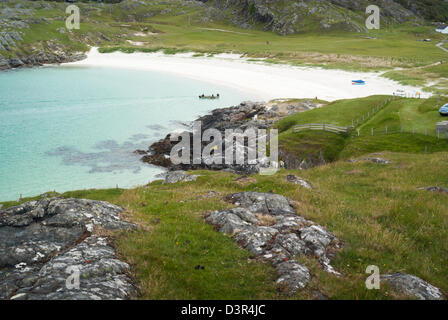 Der Strand von Achmelvich Bay, Assynt, Sutherland, Highlands von Schottland Stockfoto