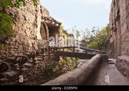 Steingarten von Nek Chand Saini, Steingarten von Chandigarh, Indien Stockfoto