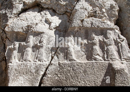 Kammer ein Zufluchtsort, archäologische Zone, Yazilikaya, Hattusa Gegend, Zentral-Anatolien, Türkei, Asien Stockfoto