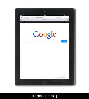 Google.com Suche auf dem iPad eine 4. Generation betrachtet Stockfoto