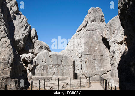 Kammer b, Heiligtum, archäologische Zone, Yazilikaya, Hattusa Gegend, Zentral-Anatolien, Türkei, Asien Stockfoto