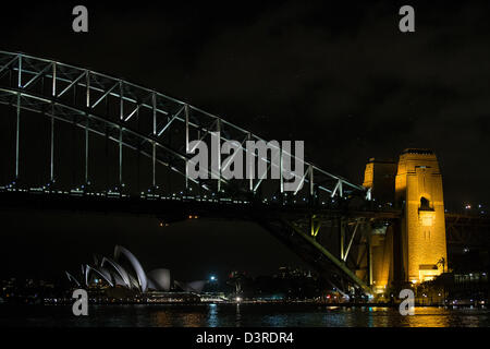 Sydney Harbour Bridge bei Nacht Stockfoto