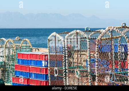 Kisten & Hummer Töpfe, Kalk bay Stockfoto