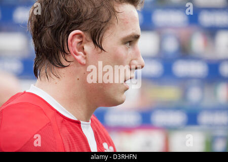 Rom, Italien. 23. Februar 2013. Six Nations Rugby. Italien Vs Wales Roma, Italien. 23. Februar 2013. Jonathan Davies nach dem Spiel Stockfoto