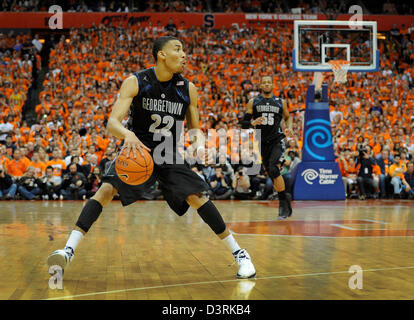 Syracuse, NY, USA. 23. Februar 2013. Georgetown leiten Otto Porter Jr. (22) in Aktion, wie die Georgetown Hoyas Syracuse Orange 57 46 vor eine NCAA-Rekordkulisse von 35.012 an den Carrier Dome in Syracuse, NY besiegt. Stockfoto