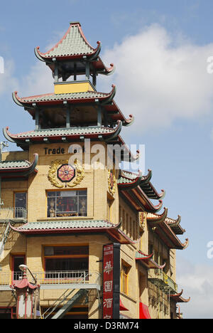 Handel mit Mark Gebäude, Chinatown, San Francisco, Kalifornien, USA Stockfoto