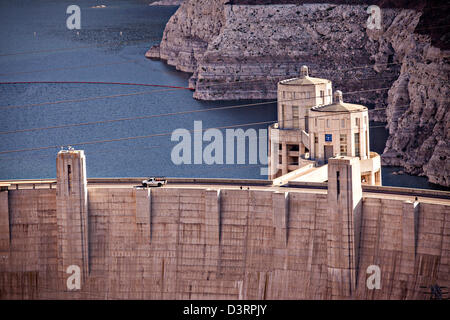 Blick auf den Hoover Dam, NV. Stockfoto