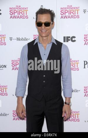 Santa Monica, Kalifornien, USA 23. Februar 2013. Matthew McConaughey im Ankunftsbereich für 2013 Film Independent Spirit Awards - Teil2, am Strand, Los Angeles, CA 23. Februar 2013. Foto von: Michael Germana/Everett Collection/Alamy Live News/Alamy Live-Nachrichten Stockfoto