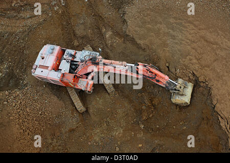 Luftaufnahme des Baggers Stockfoto