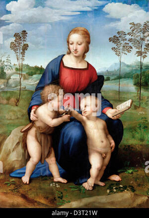 Raffael, Madonna mit dem Stieglitz. Ca. 1505 Uffizien, Florenz Stockfoto