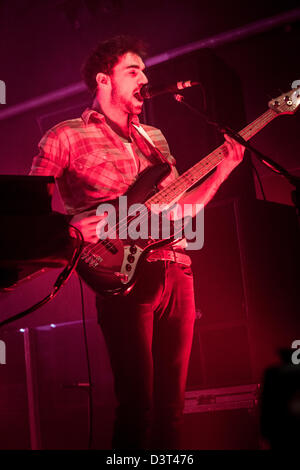 22. Februar 2013 - führt der irischen Indie-Rock-Band Two Door Cinema Club bei Magazzini Generali, Mailand, Italien Stockfoto