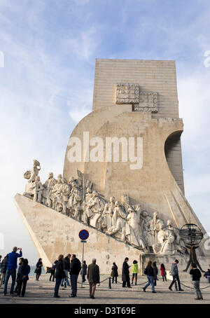 Santa Maria de Belém, Portugal. Padrão Dos Descobrimentos oder Denkmal der Entdeckungen Stockfoto