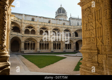 Lissabon, Portugal. Das Hieronymus-Kloster oder El Monasterio de Los Jerónimos de Santa María de Belém Stockfoto