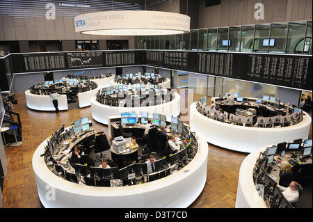 Frankfurt Am Main, Deutschland, Aktienhaendler dem Parkett der Börse Frankfurt Stockfoto