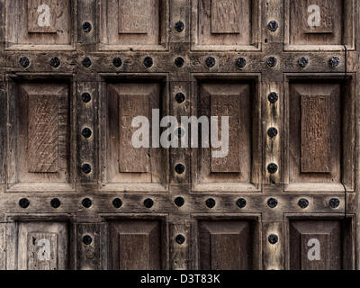 Eine antike Holztür closeup Stockfoto