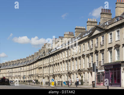 Terrasse der georgianischen Häuser auf der Paragon, Badewanne. Diese Häuser aus dem 18. Jahrhundert sind alle denkmalgeschützten Gebäuden. Stockfoto