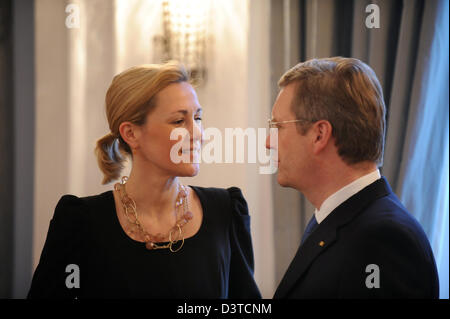 Berlin, Deutschland, Christian Wulff, CDU, und seine Frau Bettina Wulff während des Neujahrsempfangs Stockfoto