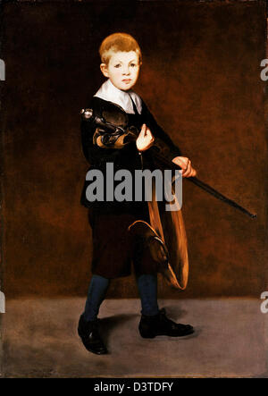 Edouard Manet, junge trägt ein Schwert 1861 Öl auf Leinwand. Metropolitan Museum of Art, New York Stockfoto